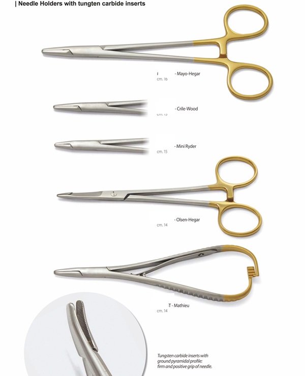 Needle Holders with tungten carbide inserts